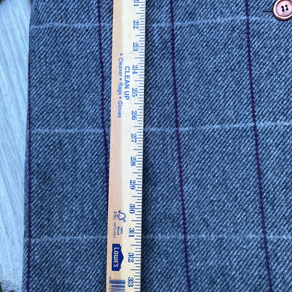 ALORNA Vintage Women's Gray Plaid Wool/ Nylon Coat Jacket Made In The USA - Picture 6 of 12